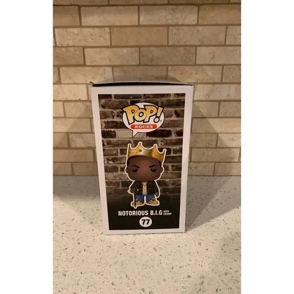 Funko Pop! Notorious BIG (With Crown) #77 Biggie Smalls! Funko Pop Rocks! BD - Picture 2 of 4